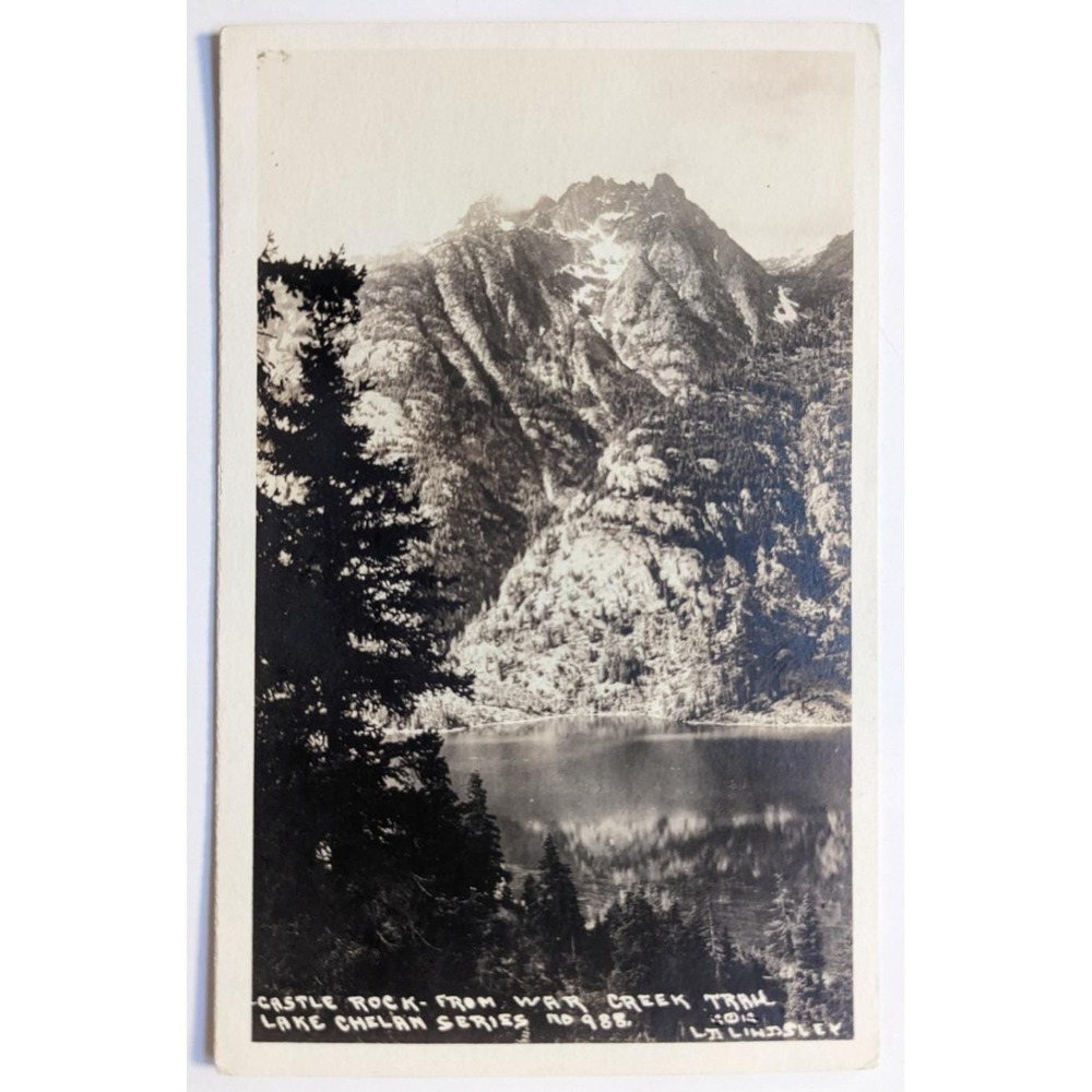 Washington WA Castle Rock from War Creek Trail Lake Chelan Series‎ RPPC Postcard